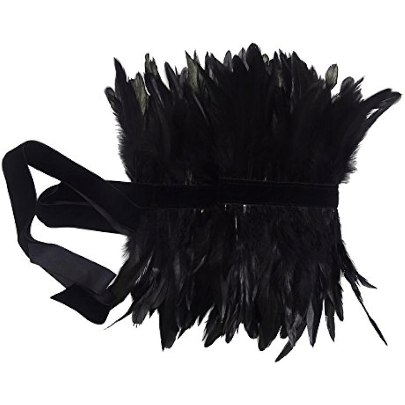 Capa de plumas naturales, chal gótico, envoltura de hombro, disfraz  esponjoso de plumas de pluma para Halloween Cosplay