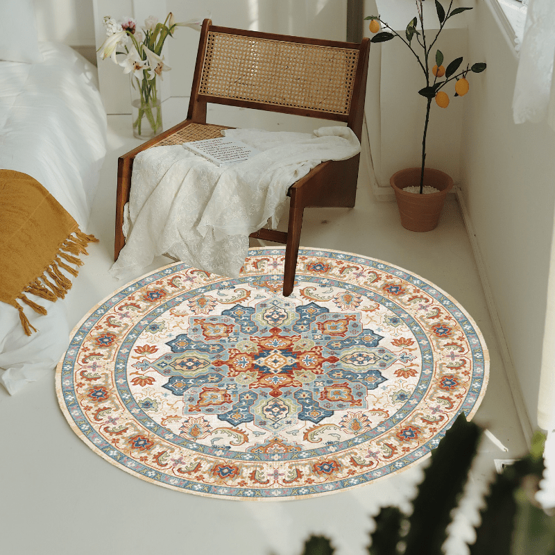 Vintage Boho Round Area Rug, Waterproof, Stain Resistant, Anti Slip Soft  Imitation Cashmere Carpet, Suitable For Bedrooms, Living Rooms,  Restaurants, Bathrooms, Corridors, And Laundry Rooms - Temu