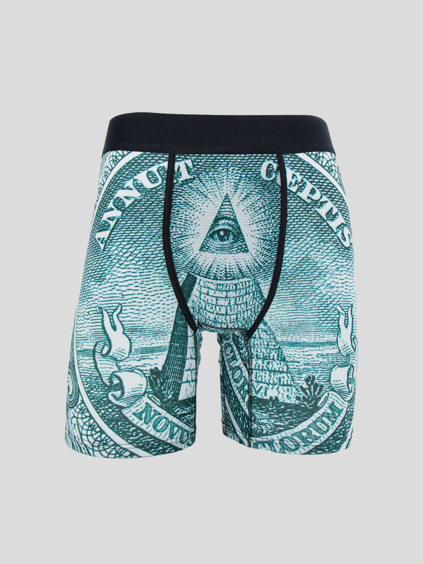 Men's Eye Pyramid Pattern Print Long Boxers Briefs Shorts - Temu