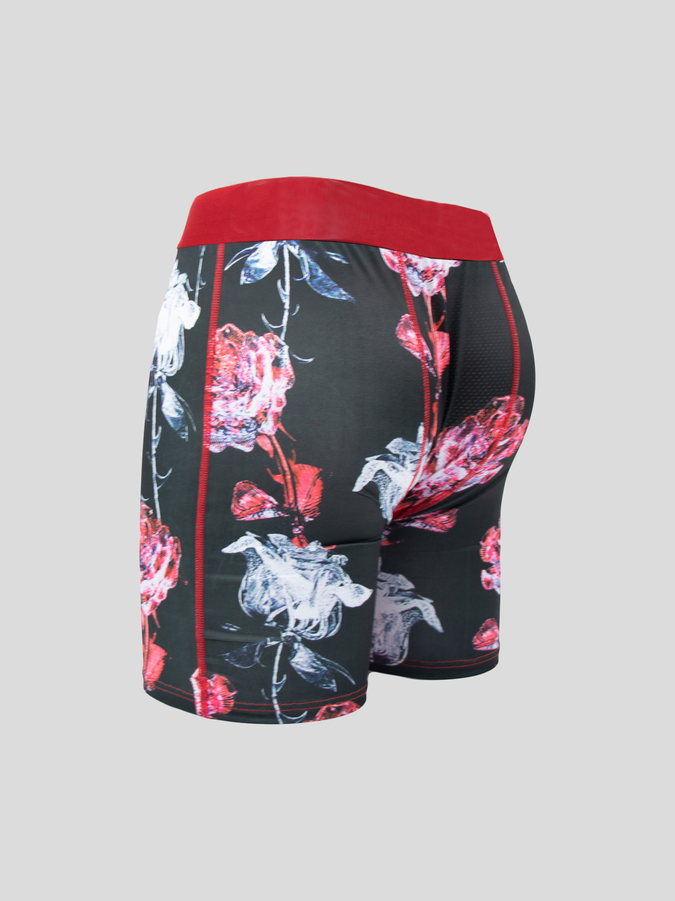 Men's Flower Pattern Print Long Boxers Briefs Shorts