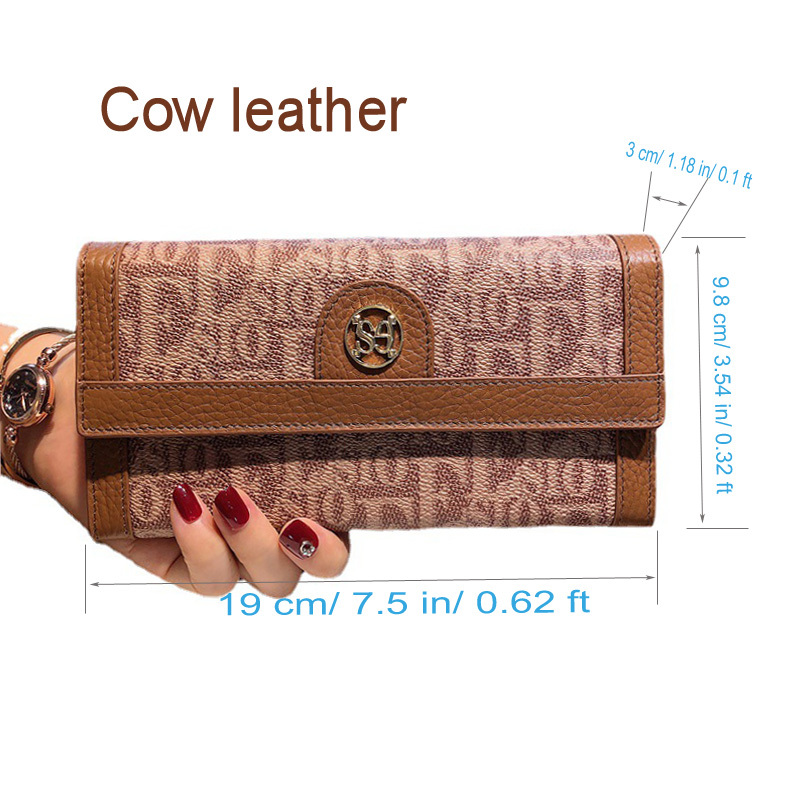Bifold Long Wallet, Leather Clutch Women, Wristlet Wallet, Clutch