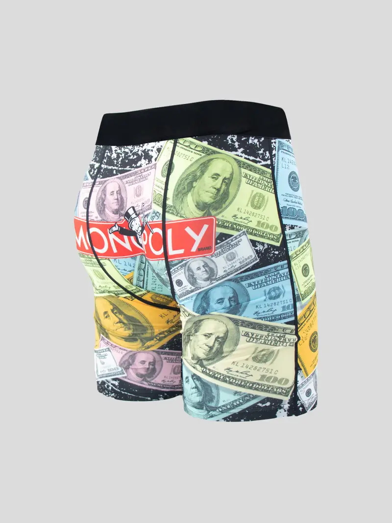 Men's Dollar Pattern Print Long Boxers Briefs Shorts - Temu Canada