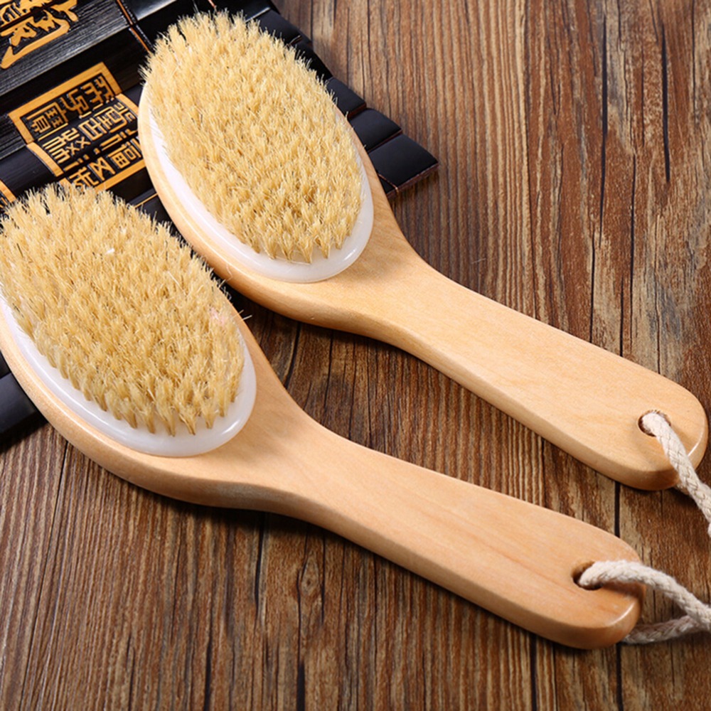 Natural Bristle Dry Brush Set For Exfoliating And Scrubbing - Temu