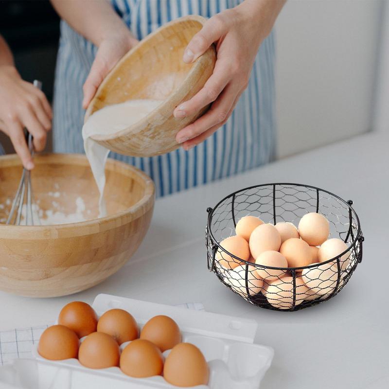 Fruit Bowls Kitchen Storage Metal Mesh Egg Basket Farm - Temu