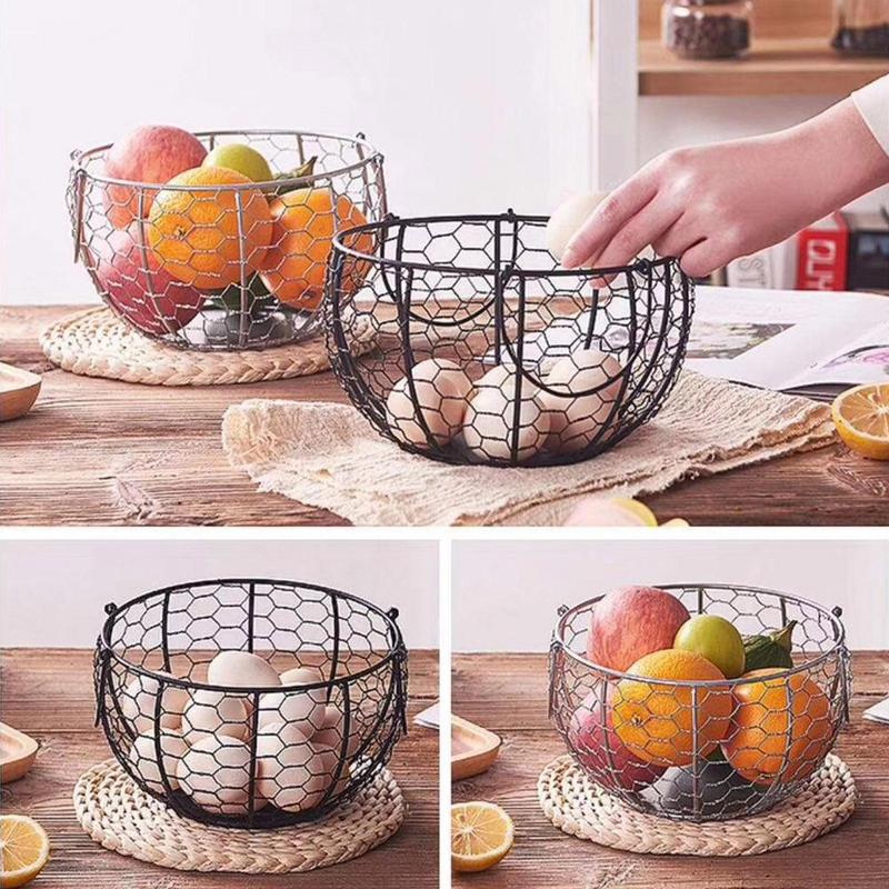 1pc Egg Storage Basket, Chicken Shaped Iron Wire Egg Collection Basket For  Home Kitchen Farmhouse Countertop - Home & Kitchen - Temu