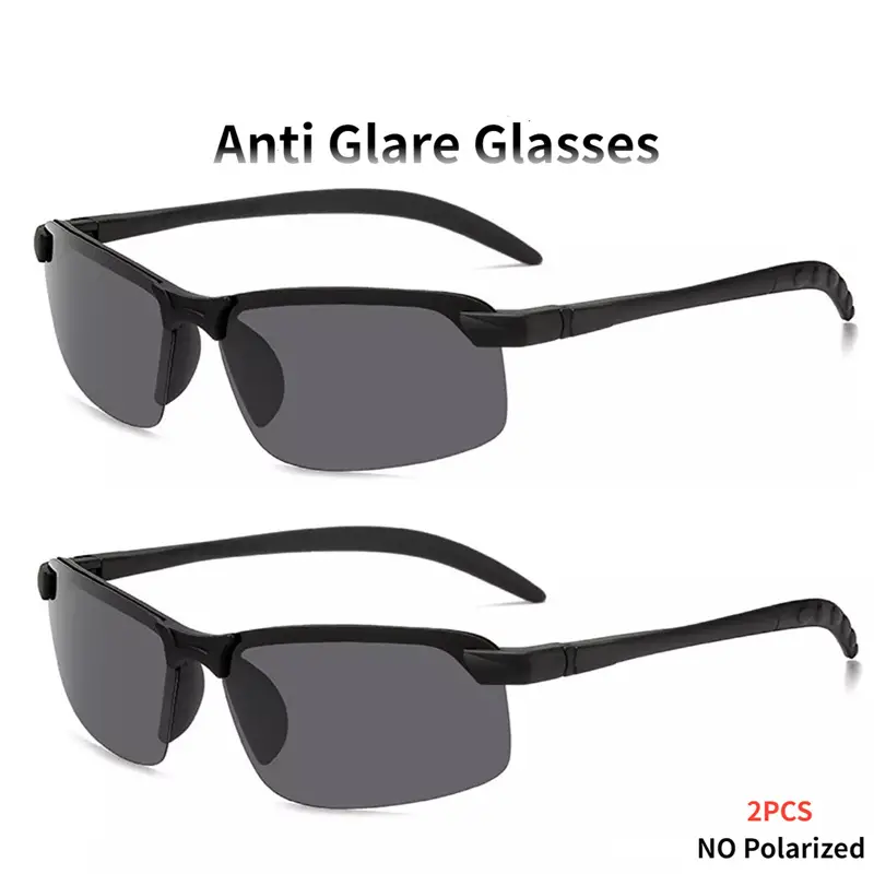 2Pcs Night Vision Glasses Women Anti-Glare Driving Goggle Half Frame Sunglasses For Driver Day And Night Glasses
