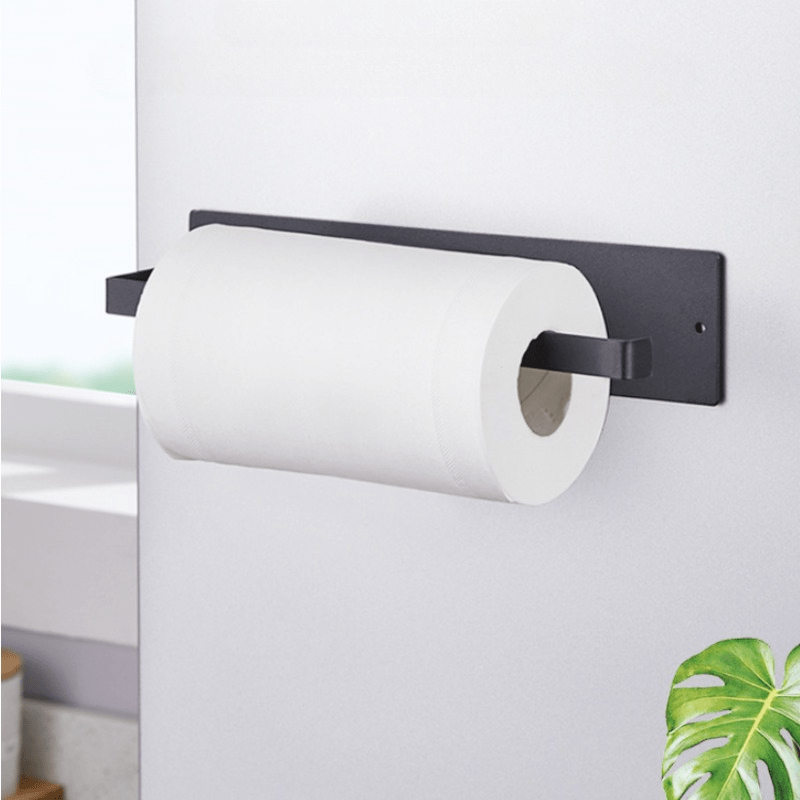 1pc Stylish Carbon Steel Paper Towel Holder, Self-Adhesive Matte Paper  Towel Rack, Easy-to-Use Kitchen Paper Towel Holder, Cabinet Roll Storage  and Cling Film Rag Hanger - Perfect for Kitchen and Bathroom