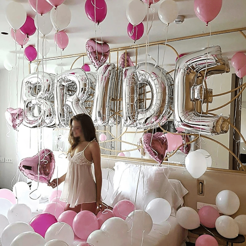 Ensemble de ballons en platine Fête d’anniversaire Atmosphère Décoration  Mariage Décors romantiques Or blanc