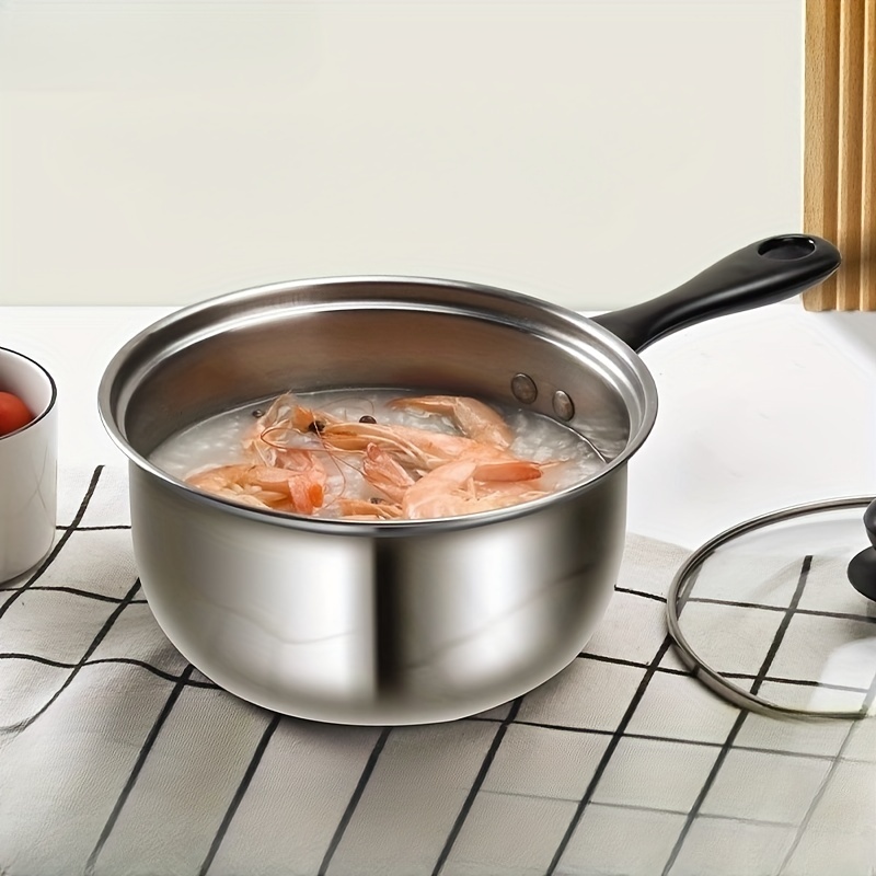 Ergonomic Stainless Steel Saucepan With Clear Glass Cover - Perfect For  Multipurpose Cooking & Home Kitchen! - Temu