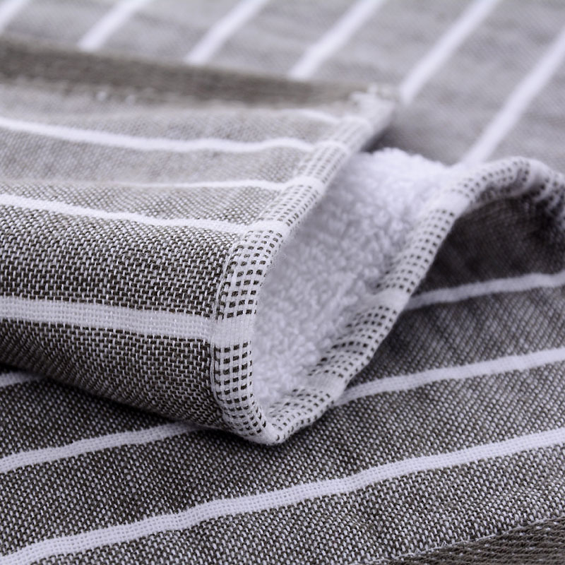 4pcs Striped Pattern Washcloth Handkerchiefs Soft Absorbent Towel 13.4in