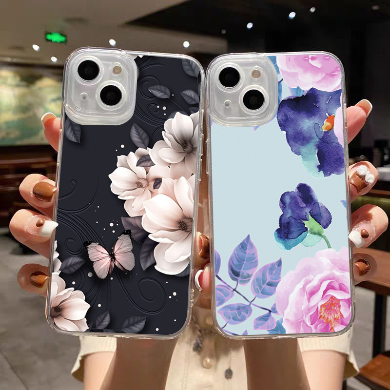  Clear Flower Phone Cases for iPhone 11 12 13 14 Pro