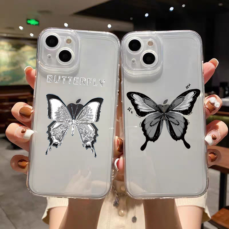 2pcs Funda Mariposa Negra Teléfono Iphone 14 13 12 11 Pro - Temu