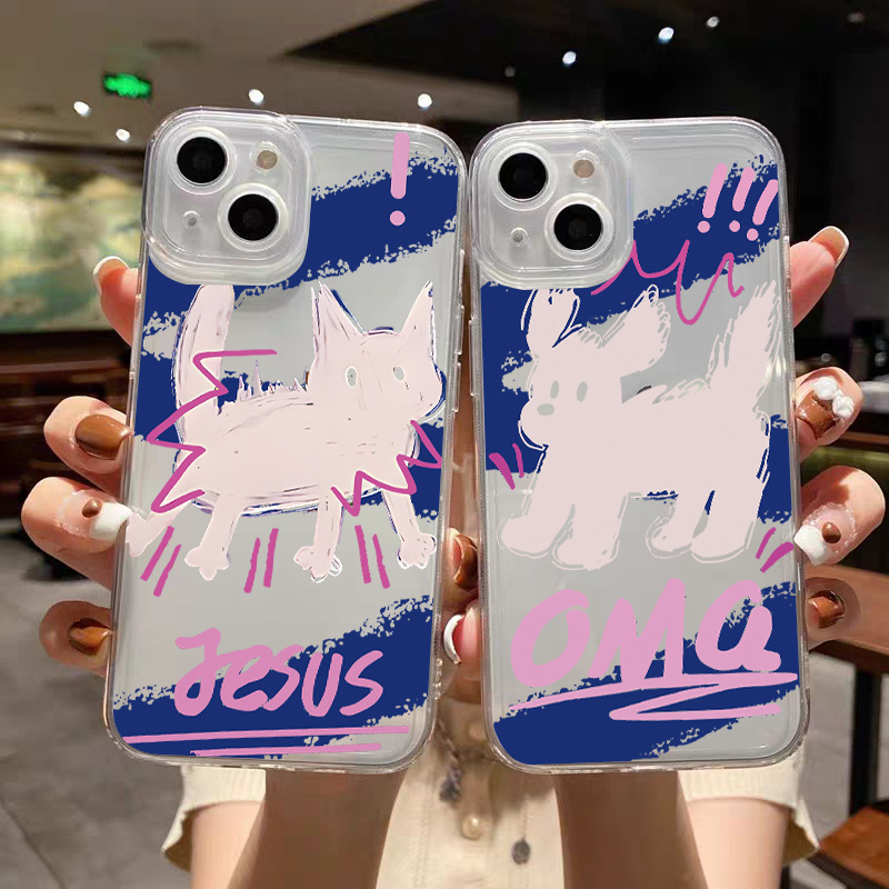 2pcs Black Cat Pattern Phone Case For Iphone 11 12 13 14 Pro Max