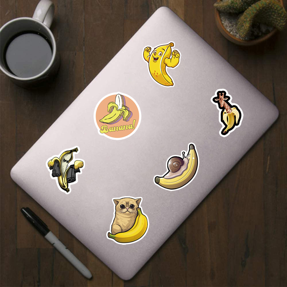 500pcs Banana Fruit Food Sticker Cute Funny Stickers Pack Cartoon Aesthetic  Cool Decals Graffiti Vinyl Sticker For Adults Teens Girls Water Bottle Ska