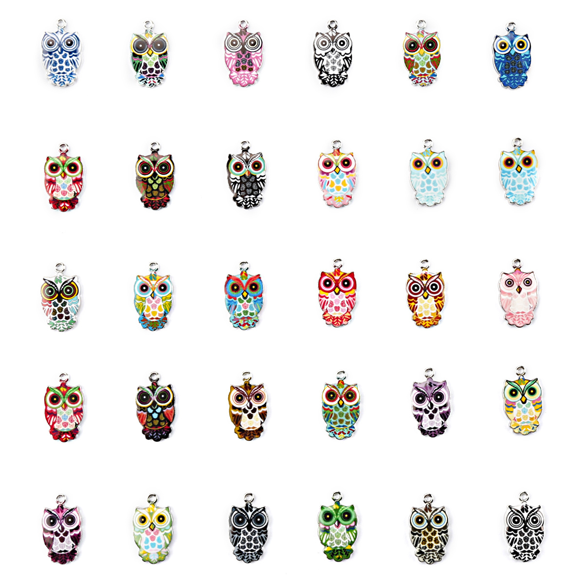 

30pcs Owl Enamel Charms, Colorful Metal Owl Charms Pendants Jewelry Making Supplies For Diy Necklace Bracelet Earring Making Jewelry Pendants Craft