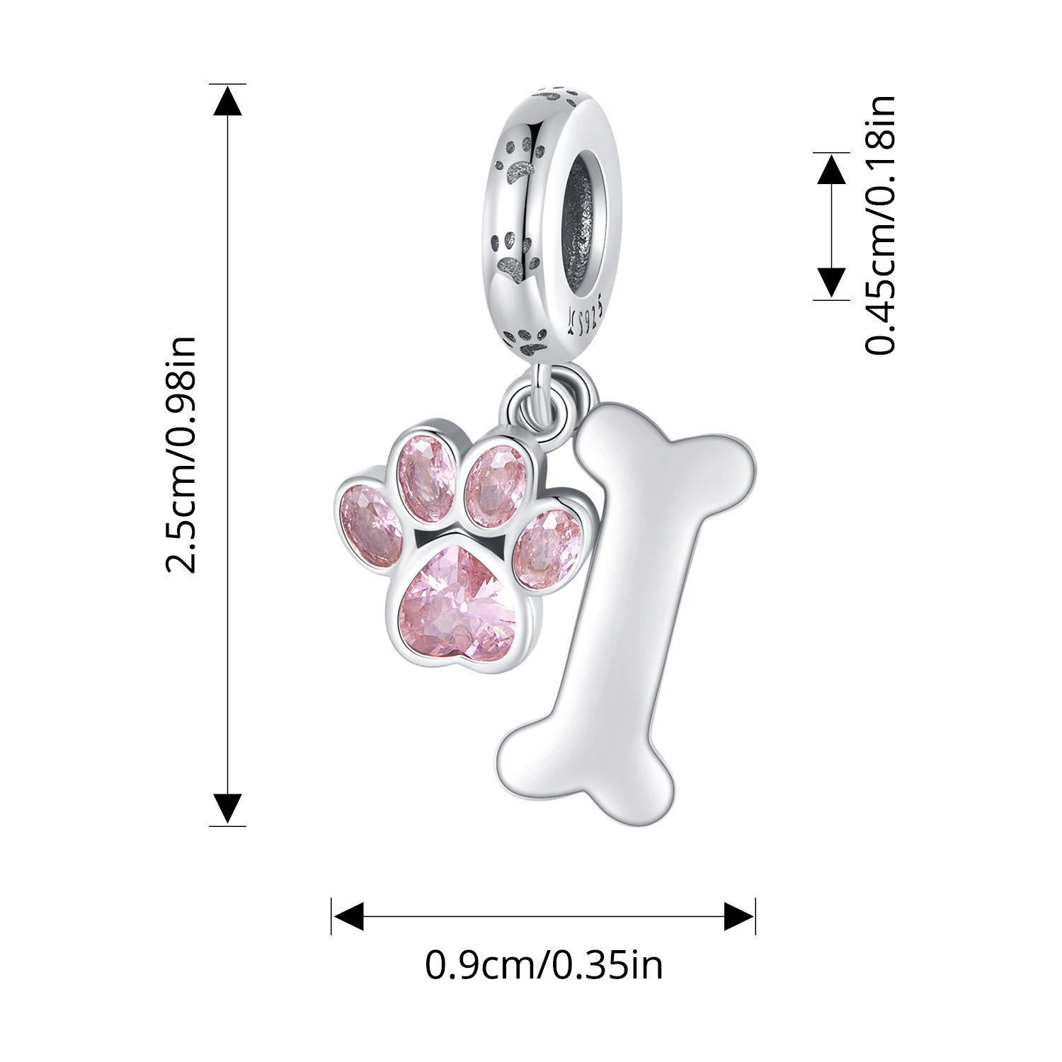 925 Sterling Silver Spacers Charm Bead Inlaid Shiny Zircon - Temu