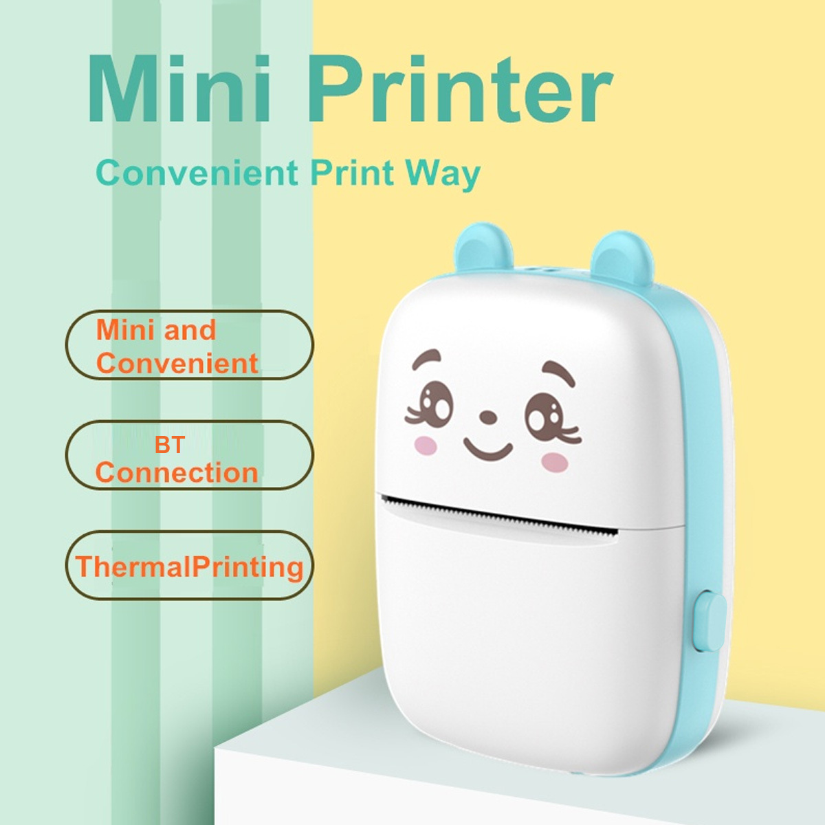 mini photo printer portable thermal printer for app inkless printer gift for kids friends used in home office study work list printing details 0