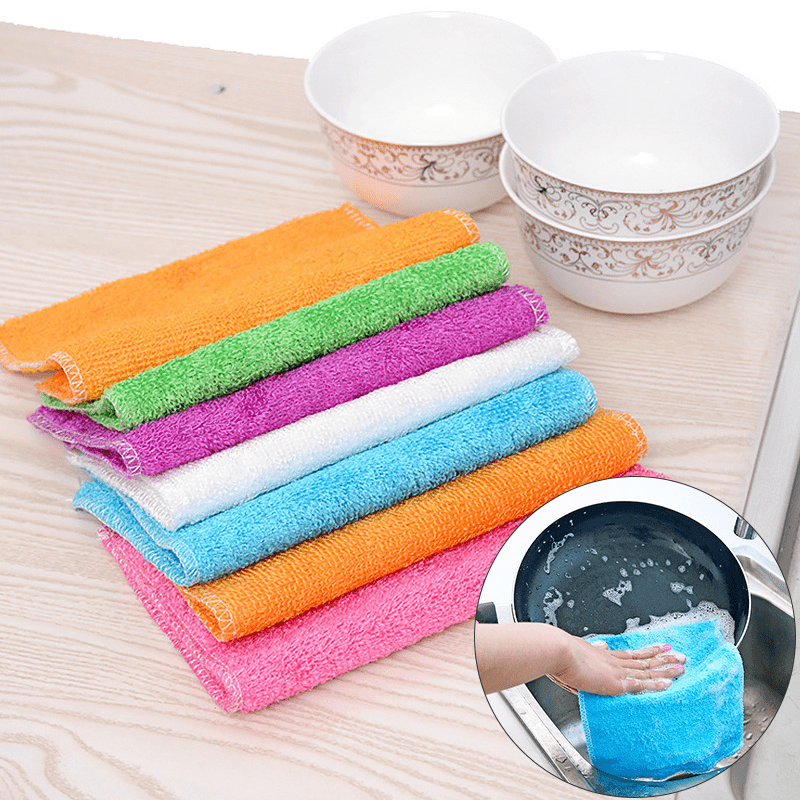 4 X Microfiber Kitchen Towel Cleaning Counter Cloth Dish Drying Rag Wet Dry