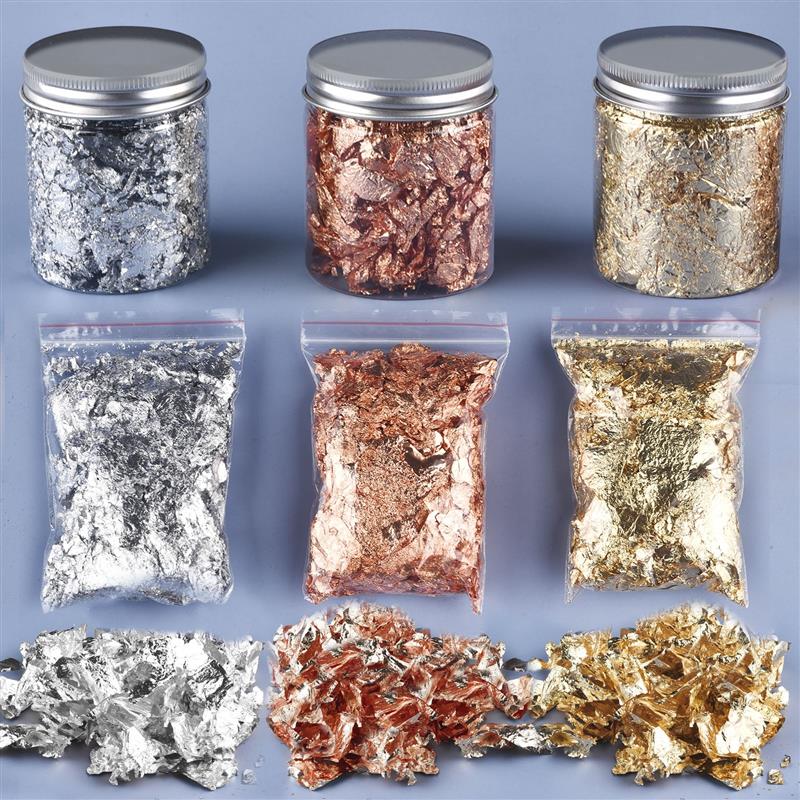 3/4/5/10g Shiny Gold Leaf Flakes Sequins Glitters Confetti for