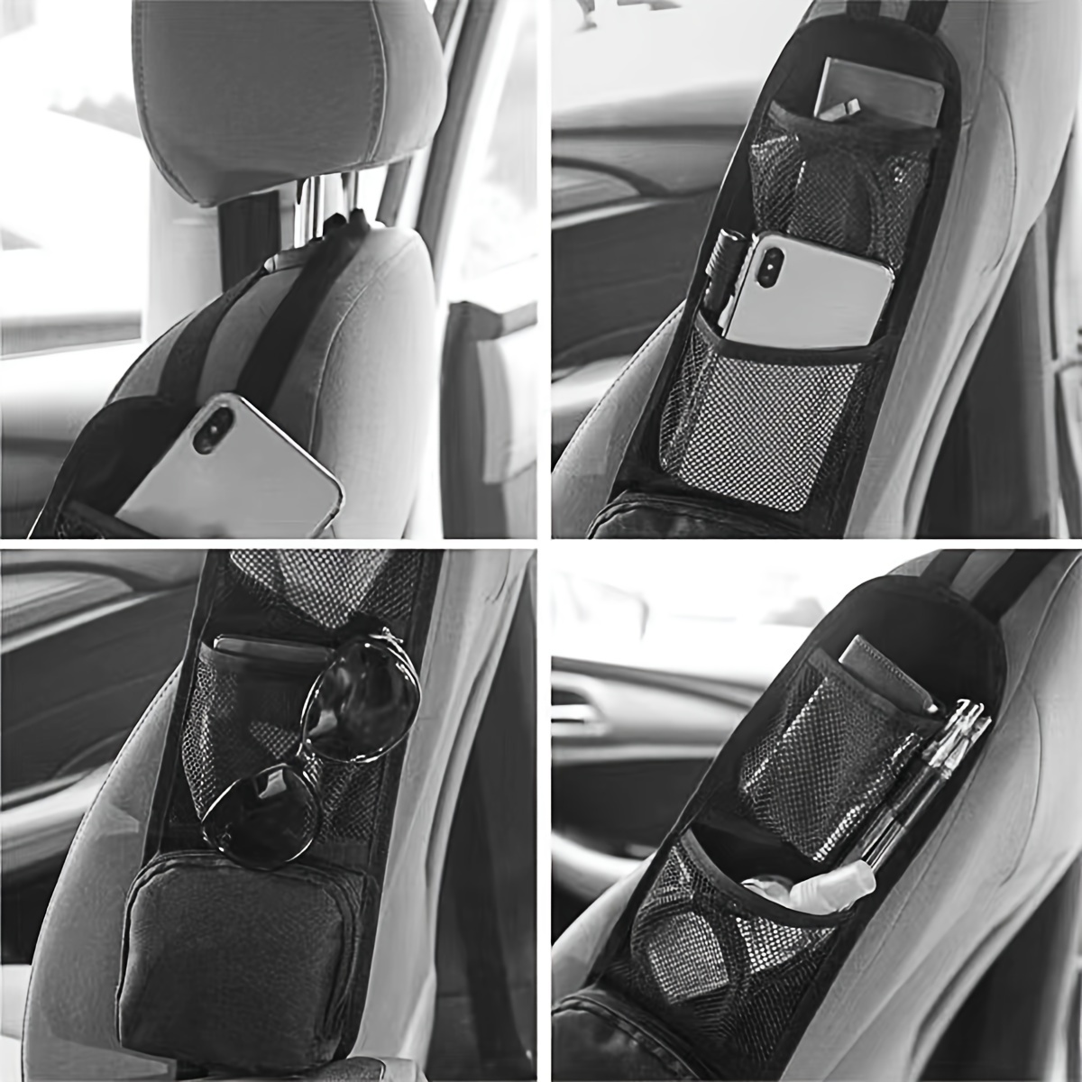 Car Seat Side Organizer Car Seat Side Hanging Bag for Cars Trucks (Black)