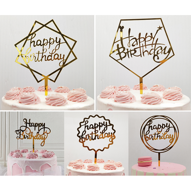 25 Pcs Birthday Cake Topper Set, Acrylic Happy Birthday Cake Toppers Numbers 0-9 Crown Cake Topper Ball Shaped Cake Insert Toppers Birthday Cake