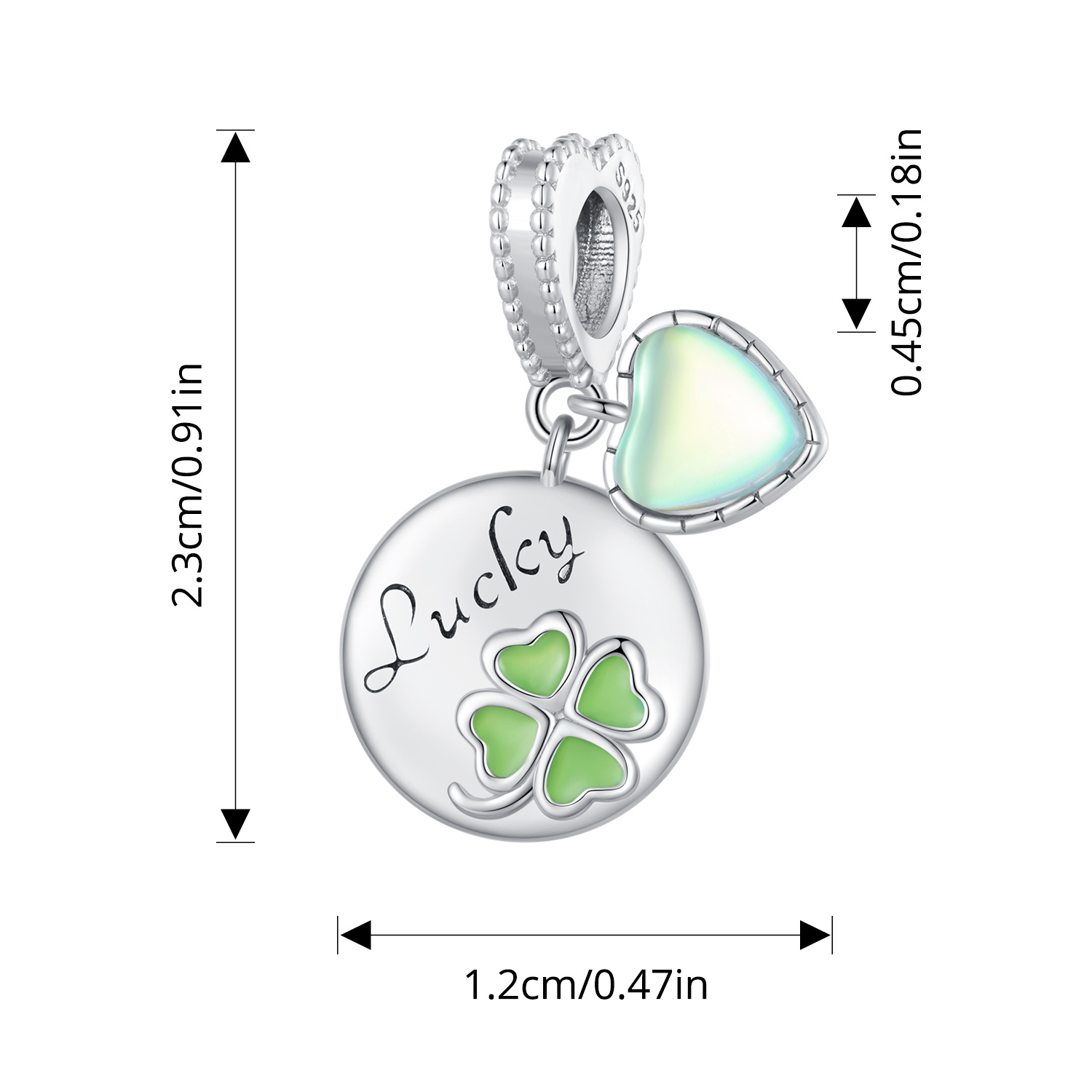 1pc Fashionable S925 Sterling Silver Minimalist Style Four-leaf