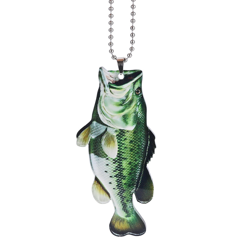 Bass Fish Keychain Fisherman Fishing Lover Gift Key Ring Purse Bag Backpack Car Rear View Pendant Charm Decoration Father's Day Gift,Temu