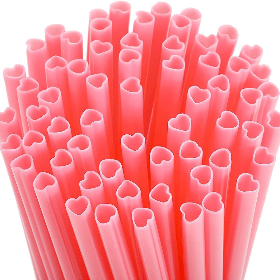 Pink Plastic Straws 