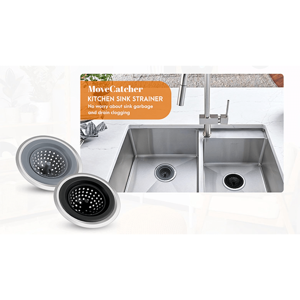 2PCS - Kitchen Sink Drain Strainer and Anti-Clogging Stopper Drainer Set  for Standard 3-1/2 Inch