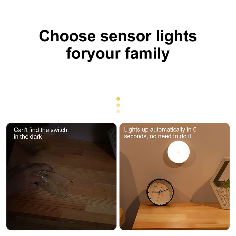 intelligent motion sensor night light usb charging led light for bedroom living room corridor stairs hallway bathroom wardrobe light details 3