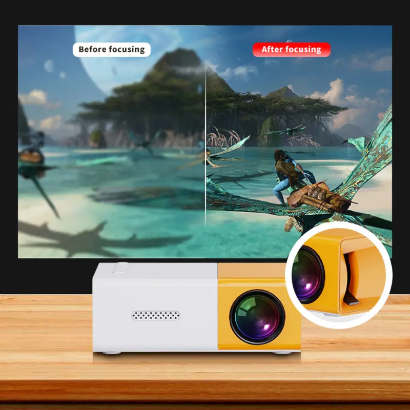 HD Mini Projector With Stand For Outdoor Movie Viewing Big Game Multimedia Home Theater Video Projector For Movie TV And Gaming Experience With HDMI details 0
