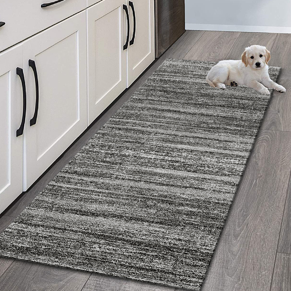 Contemporary Transitional Gray Runner Rug Non Skid Washable - Temu