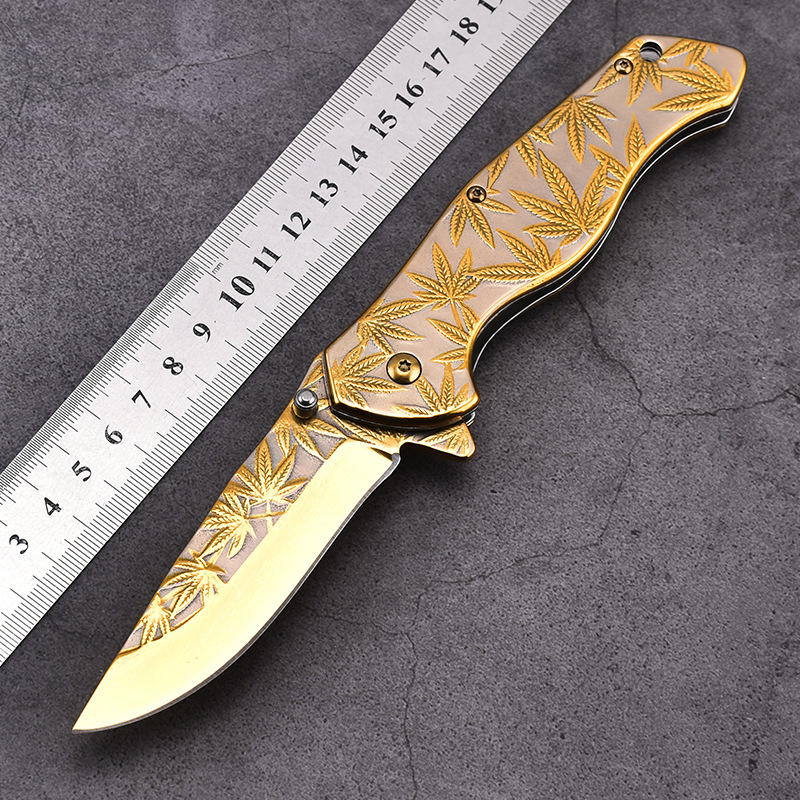1pc Portable Stainless Steel Tactical Pocket Knife For Outdoor 