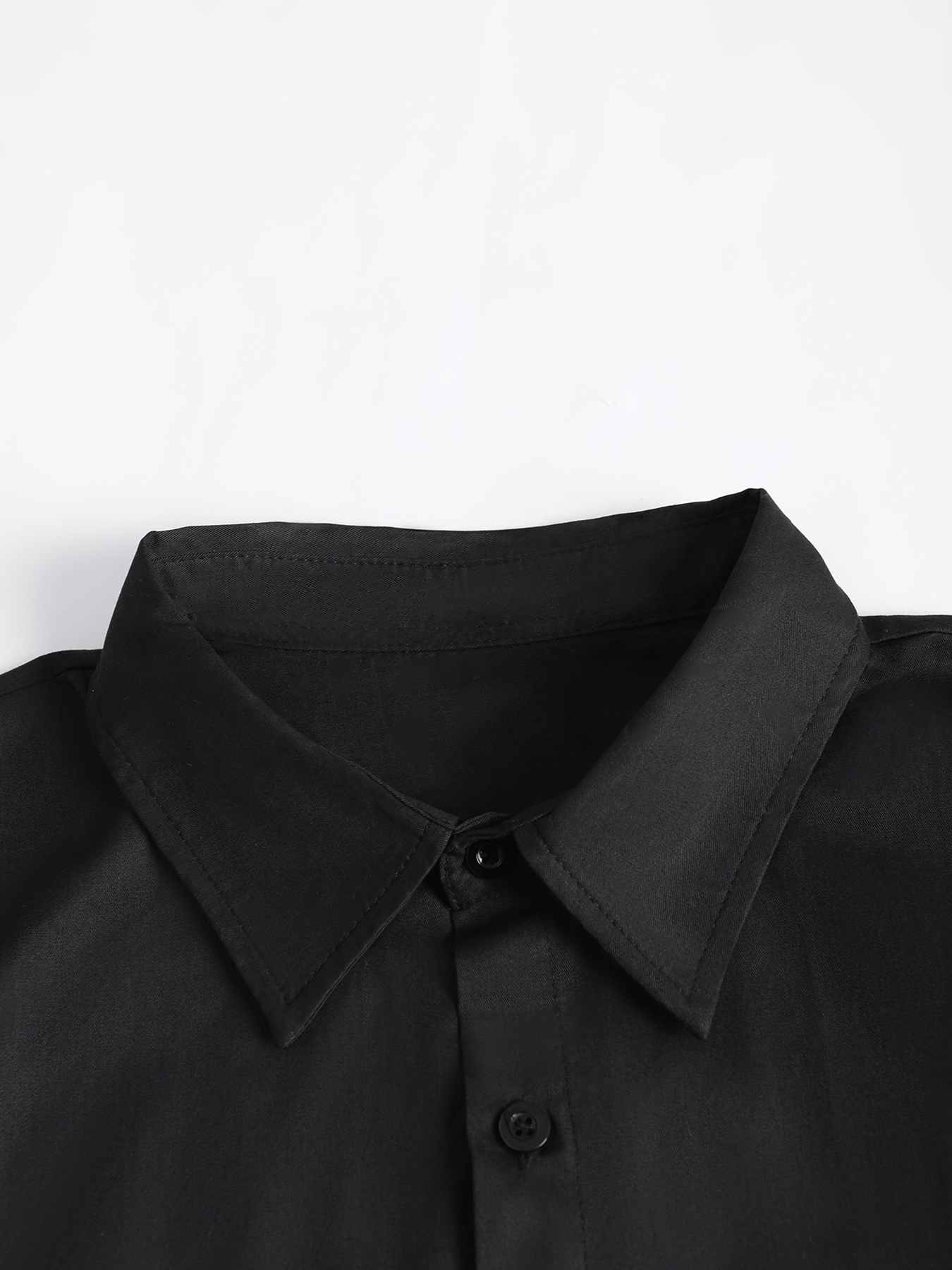 Solid Black Casual Shirt For Men-Pluspoint
