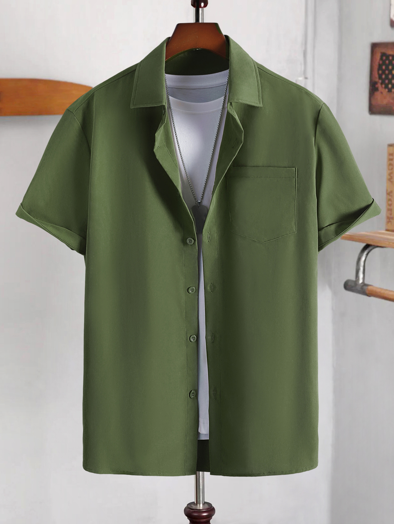 Chemise à manches courtes en soie imprimée Monogram - Prêt-à-porter de luxe, Homme 1AFATV