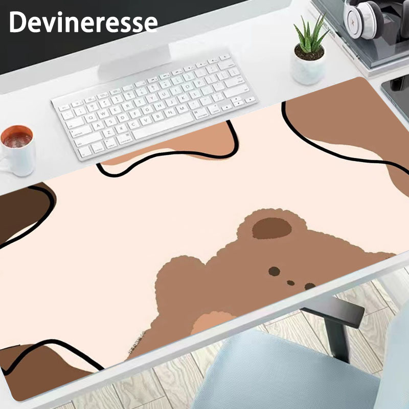 

Cute Cartoon Bear Print Enlarged Non-slip Mouse Pad, Extended Gaming Desktop Pad For Office Home Computer Laptop