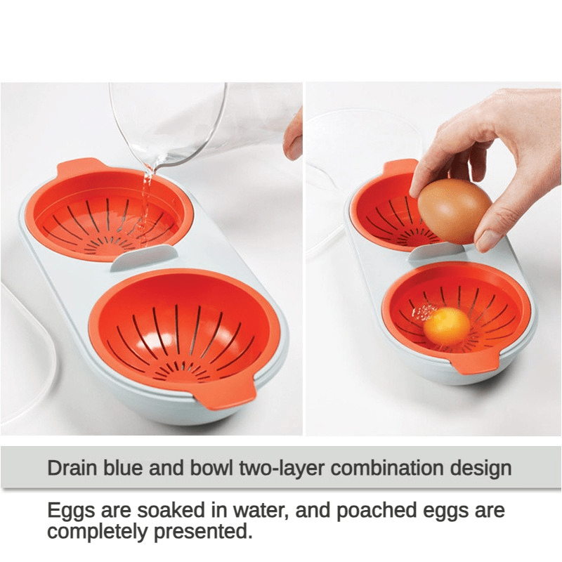 Microwave Egg Poacher 2 Eggs, Silicone Poached Egg Maker Non-stick, Microwave  Egg Cooker Kitchen Cooking Gadget, Draining Egg Boiler For Microwave Or  Stovetop, Kitchen Supplies - Temu