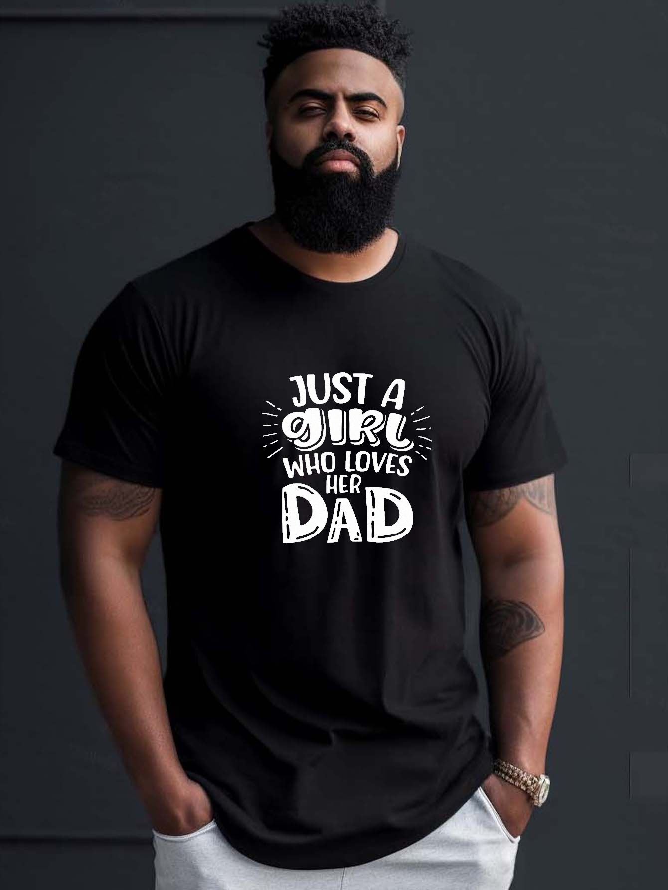 Bigote papá' Camiseta ajustada hombre