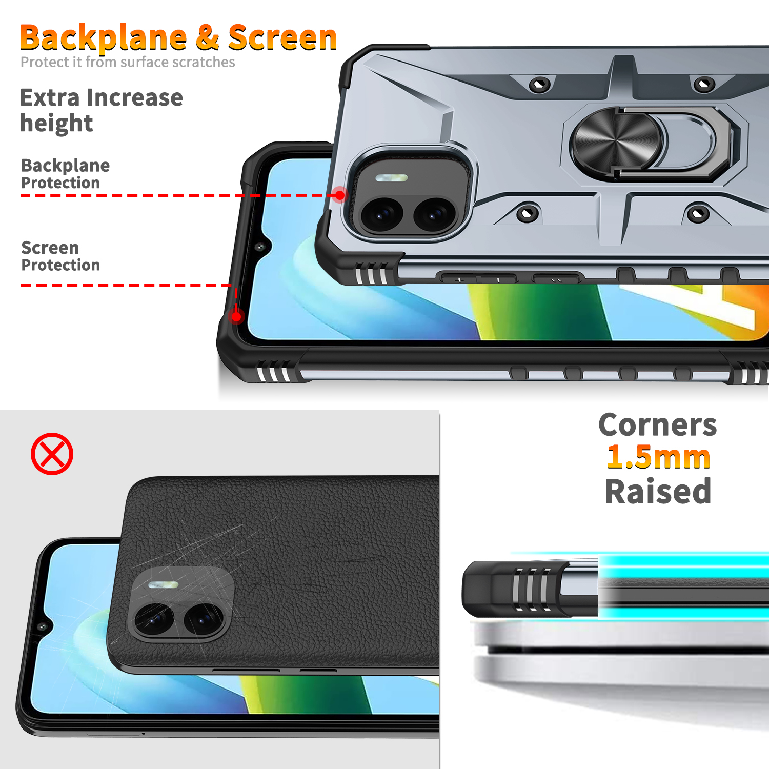 Funda con soporte magnético para Xiaomi Redmi 9AT, armadura militar  resistente a prueba de golpes, parachoques