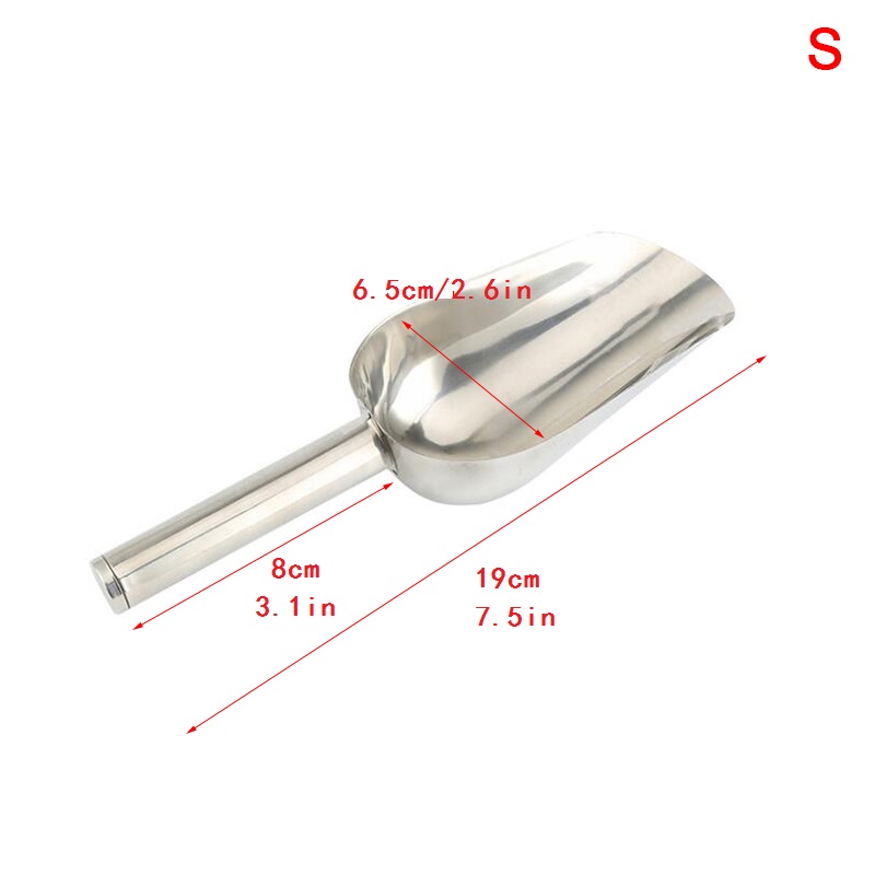 1pc Candy Bar Buffet Commercial Scoops Bar Home Ice Scooper Shovel Food  Flour Candy Scoop New Stainless Steel Ice Scraper 3 Size