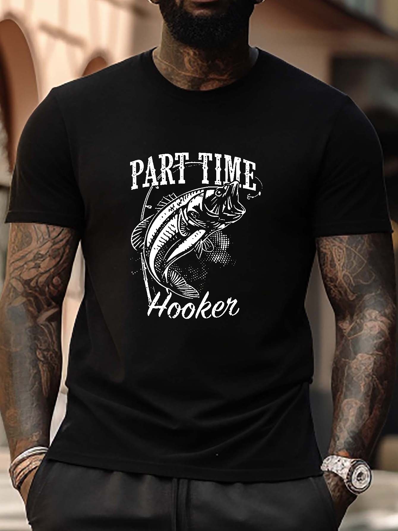 Weekend Hooker fishing t shirts for men 4XL Black 