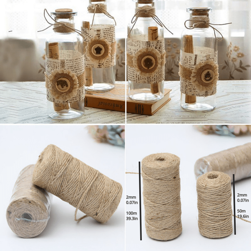 1pc, Hand Sewn Vintage Jute Rope - Perfect for DIY Christmas and Wedding  Decor, Packing, Hanging, and Home Decor