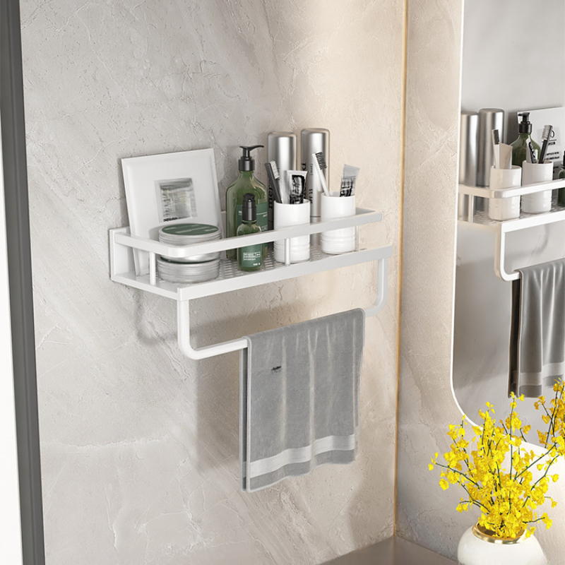 Bathroom Shelf with Towel Bar, Volpone Stick on Bathroom Kitchen