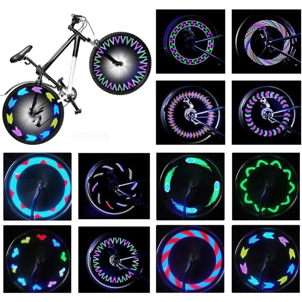 Luces de rueda de bicicleta, luz LED impermeable para radios de bicicleta,  luces brillantes para neumáticos de seguridad con encendido y apagado