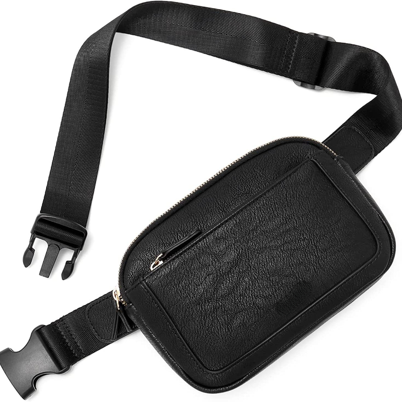  Belt Bag for Women, Fanny Pack Crossbody Bags for Women  Trendy, Multi-Pocket PU Leather Waist Bag with Adjustable Straps (Beige-B)