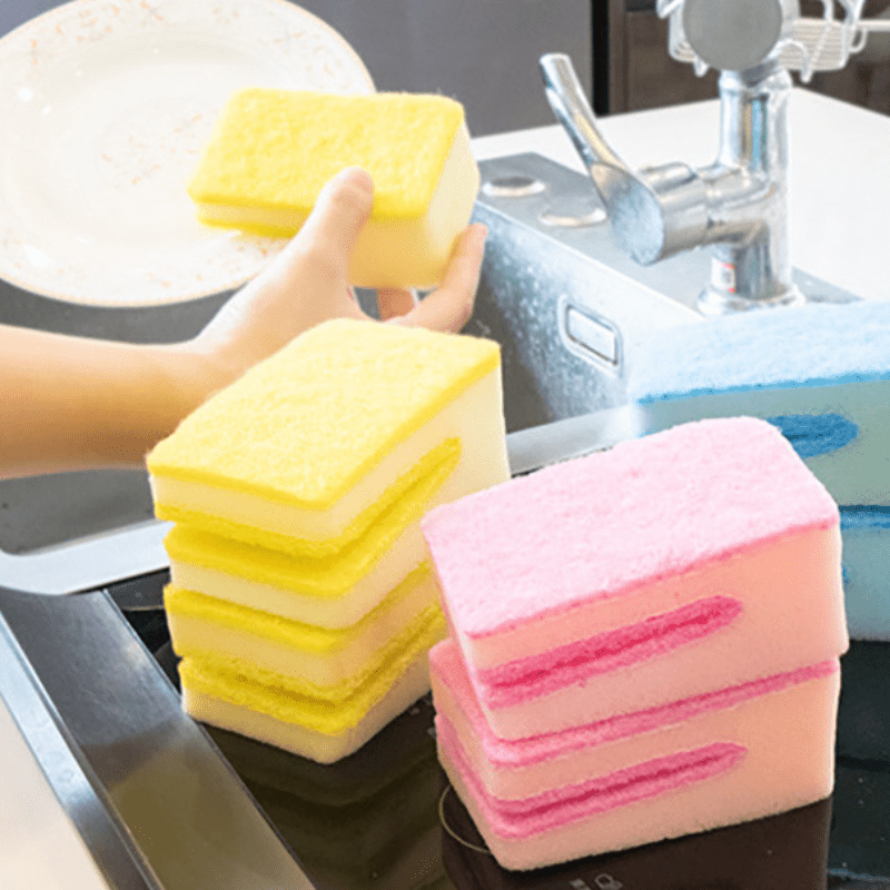 4Pcs Double Side Dishwashing Sponge Cloud Shape Wash Sponges for