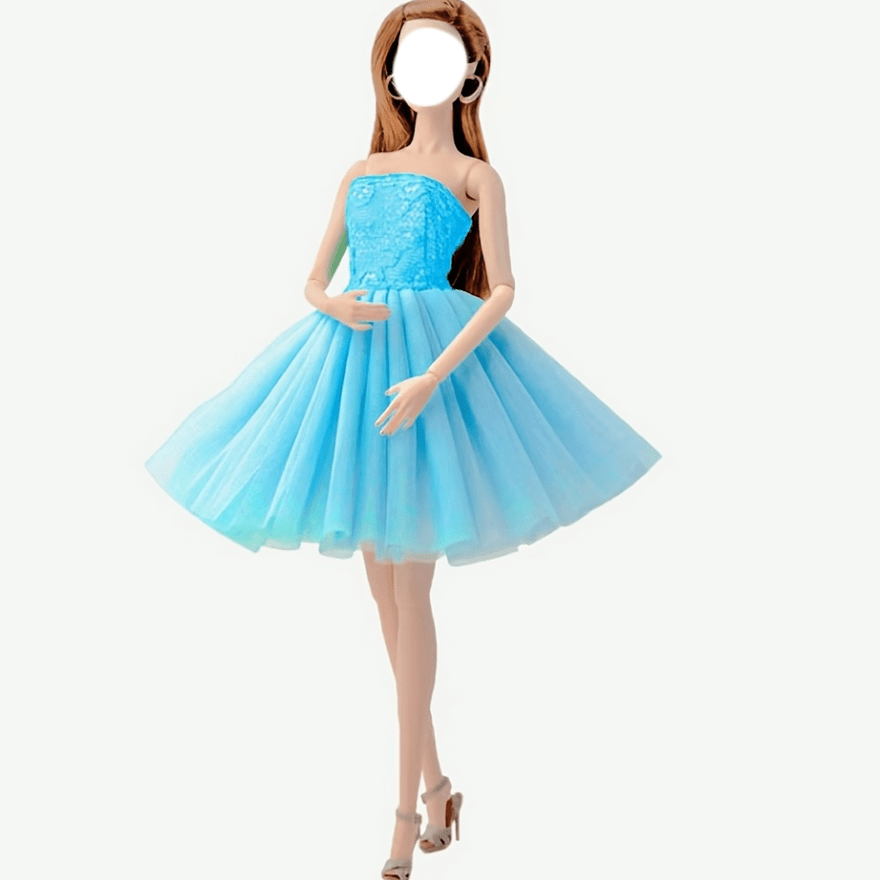 Baby Blue Barbie Doll Dress ffor girl
