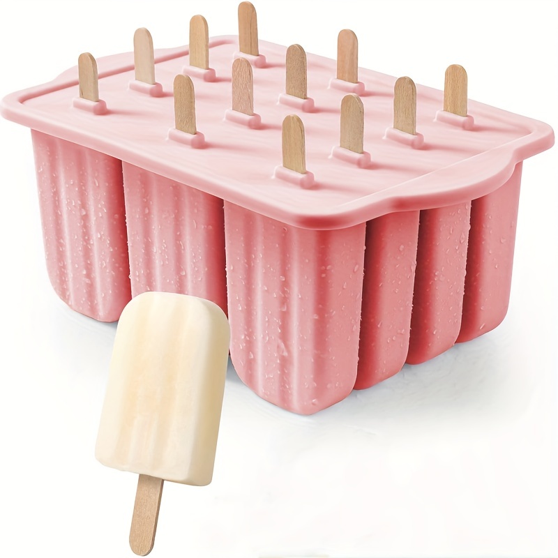 12 PCS Silicone Popsicle Molds Easy-release Bpa-free Popsicle Maker Molds  Ice Pop Molds Homemade Popsicle Ice Pop Maker With 50PCS Sticks 