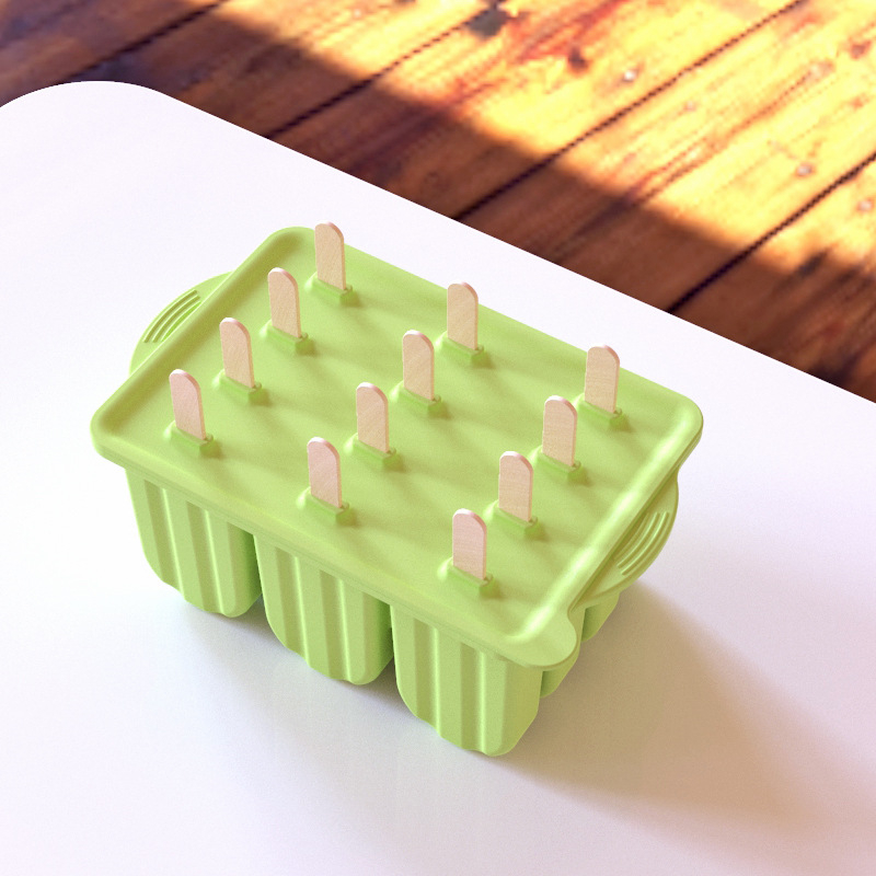 Popsicles Molds, 12 Pieces Silicone Popsicle Molds Easy-Release