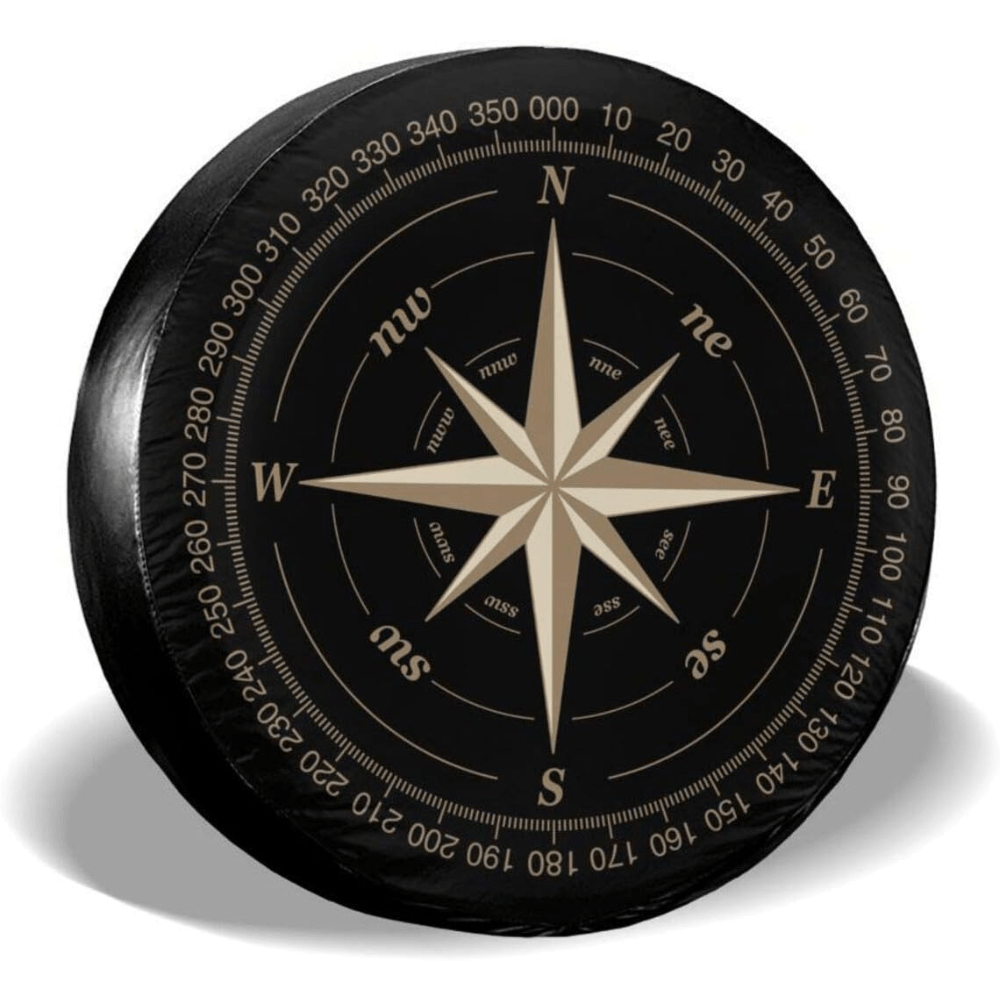 Compass Rose Black Spare Tire Cover Uv Sun Wheel Covers Fit For Trailer Rv  Suv And Many Vehicle 14 Fits For Tire Diameter 60 69cm 23 27in Don't  Miss These Great Deals Temu